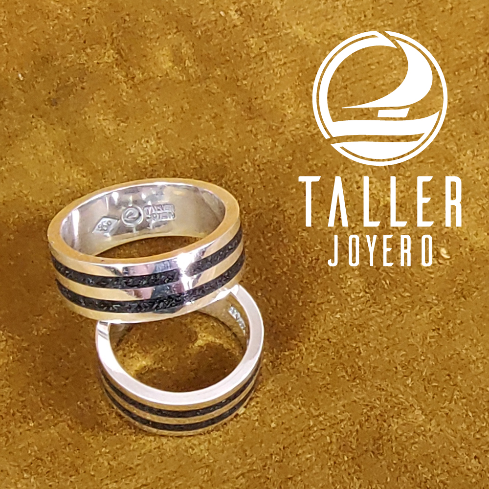 Argollas Plata Onix 02 -004 tallerjoyero.cl