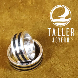 Argollas Plata Onix 02 -005 tallerjoyero.cl