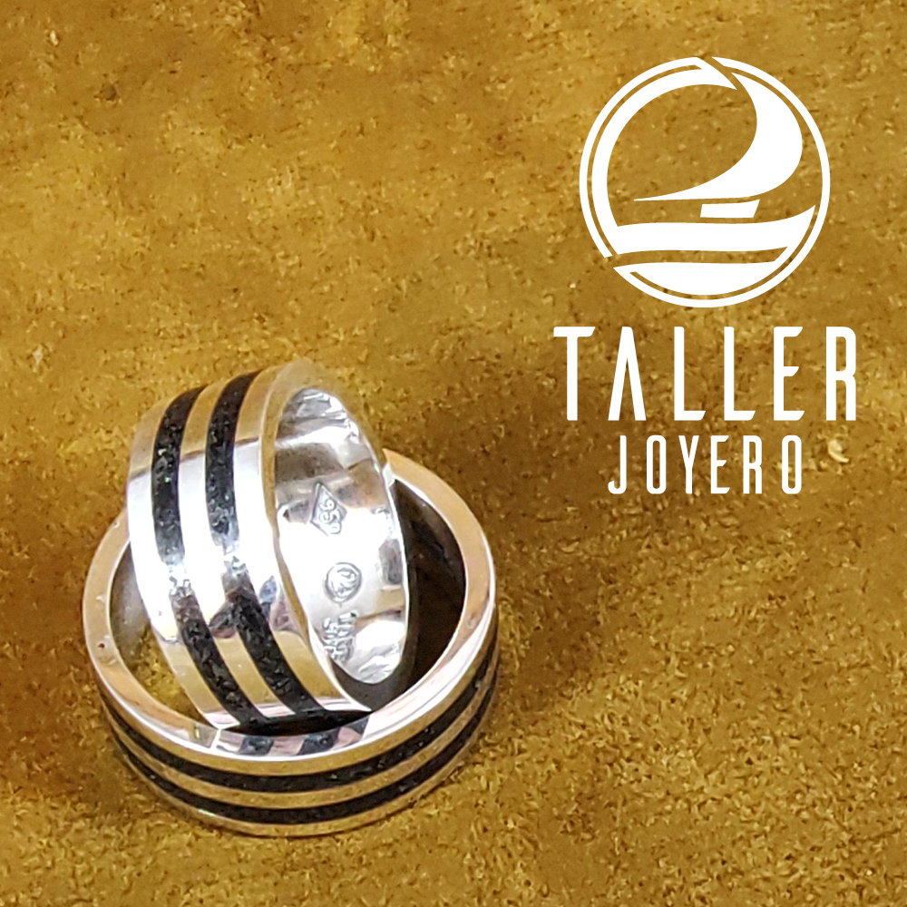 Argollas Plata Onix 02 -005 tallerjoyero.cl