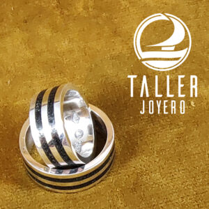 Argollas plata Onix 002 - 004