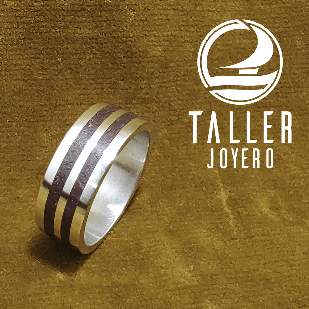 Anillo Doble Jaspe Rojo 01 -001 tallerjoyero