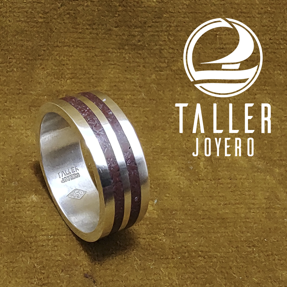Anillo Doble Jaspe Rojo 01 -002 tallerjoyero