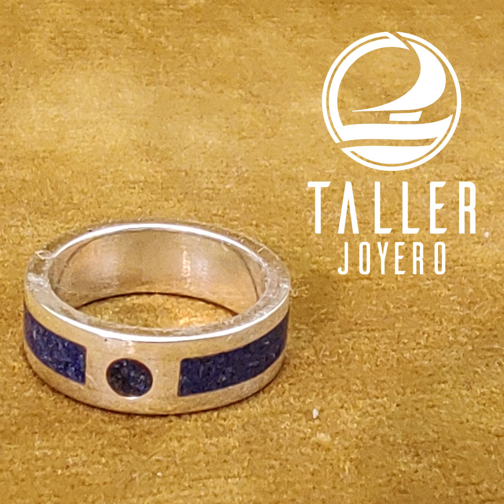 Anillo Lapislazuli Aplicacion 01-002 tallerjoyero.cl