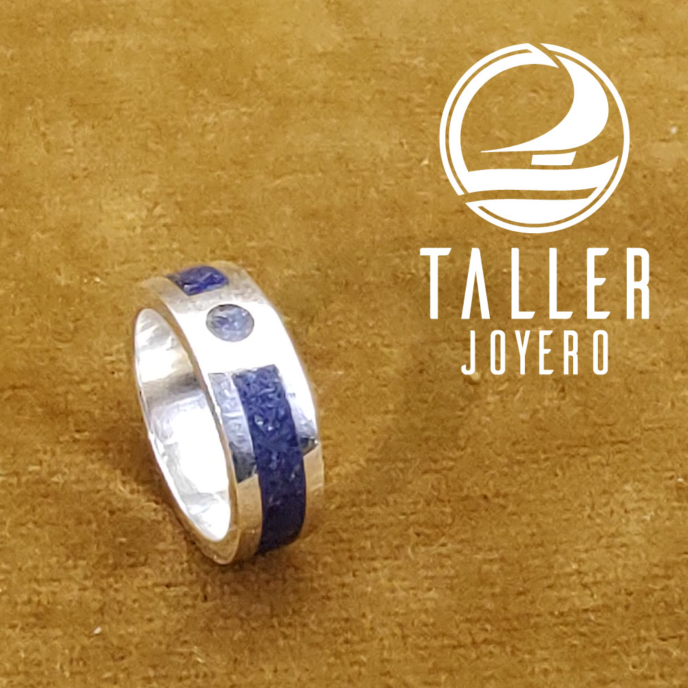 Anillo Lapislazuli Aplicacion 01-005 tallerjoyero.cl