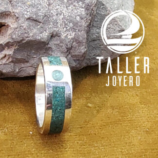 Anillo Malaquita Aplicacion 01-002 tallerjoyero.cl