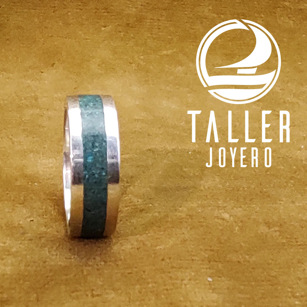 Anillo Piedra Malaquita 01 -004 tallerjoyero.cl