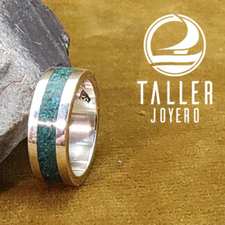 Anillo Piedra Malaquita 01 -005 tallerjoyero.cl
