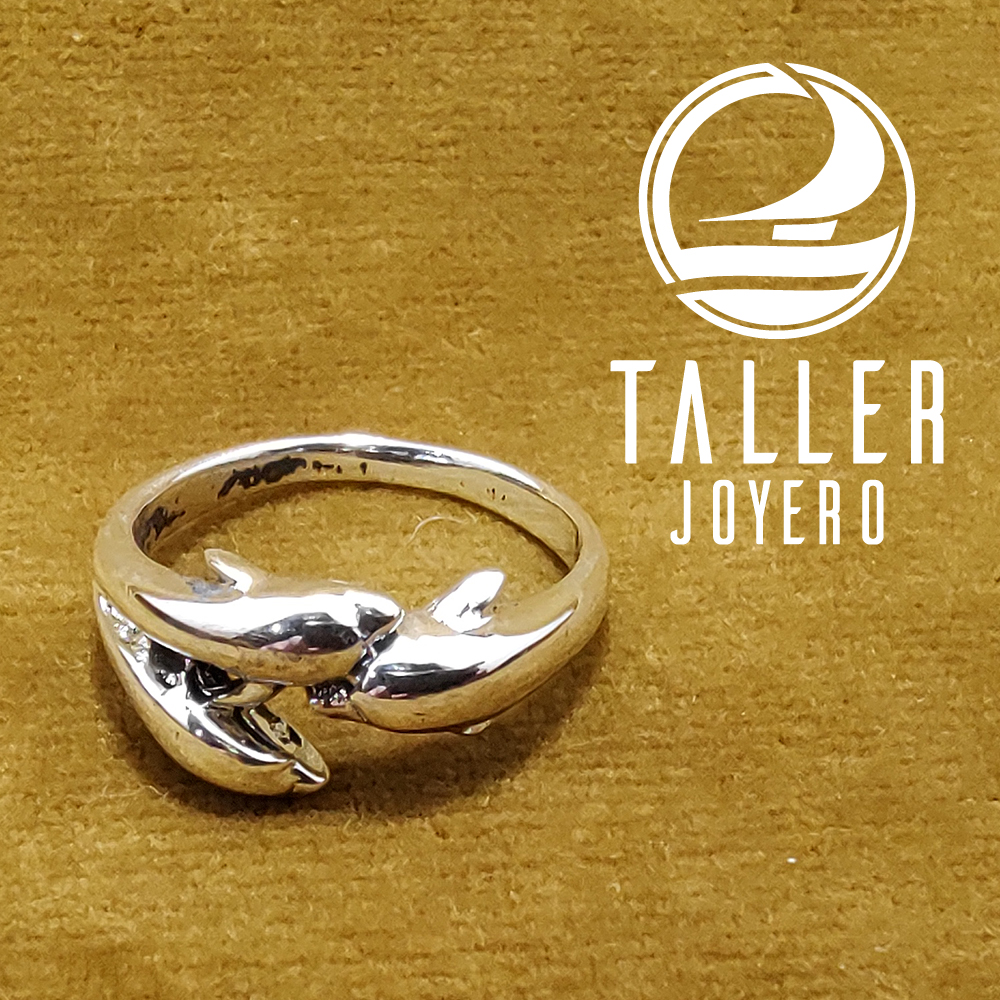 Anillo Plata Delfin 01 -001 tallerjoyero.cl