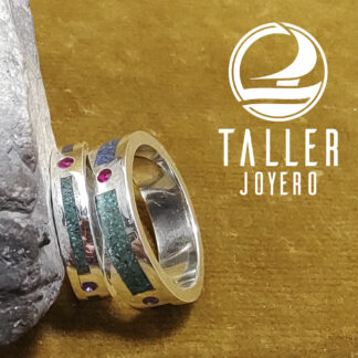 Argollas Plata Colores 01 -003 tallerjoyero.cl