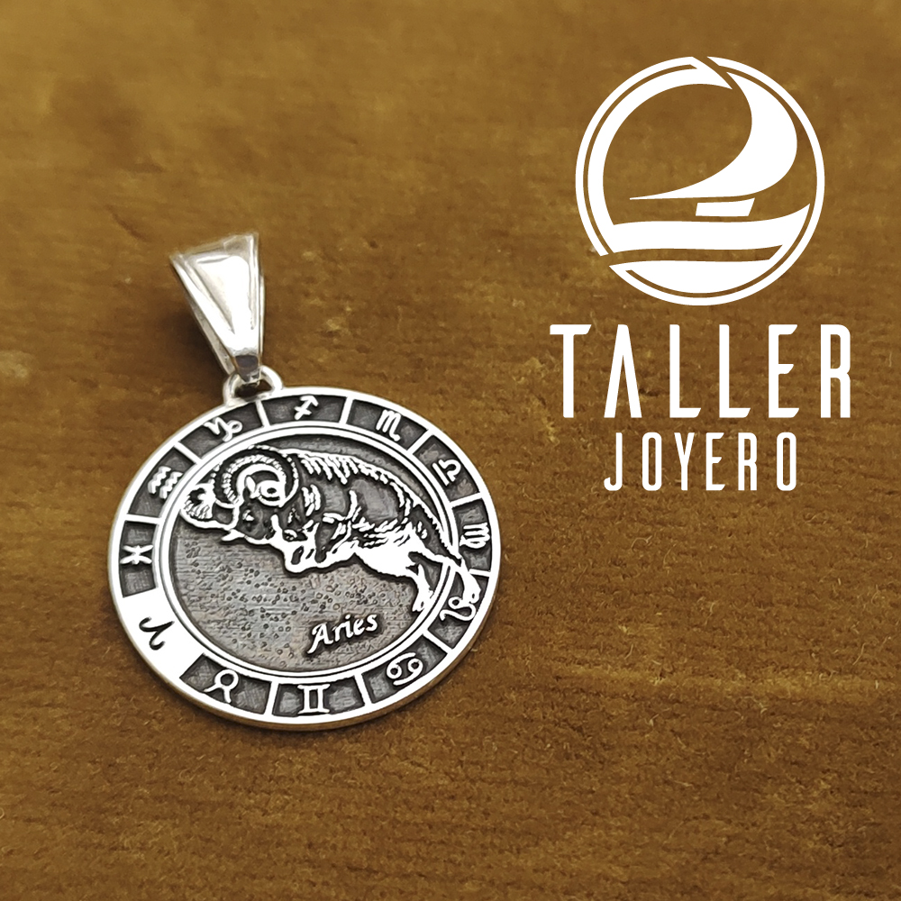 Medalla Plata Aries 01 -001 tallerjoyero.cl