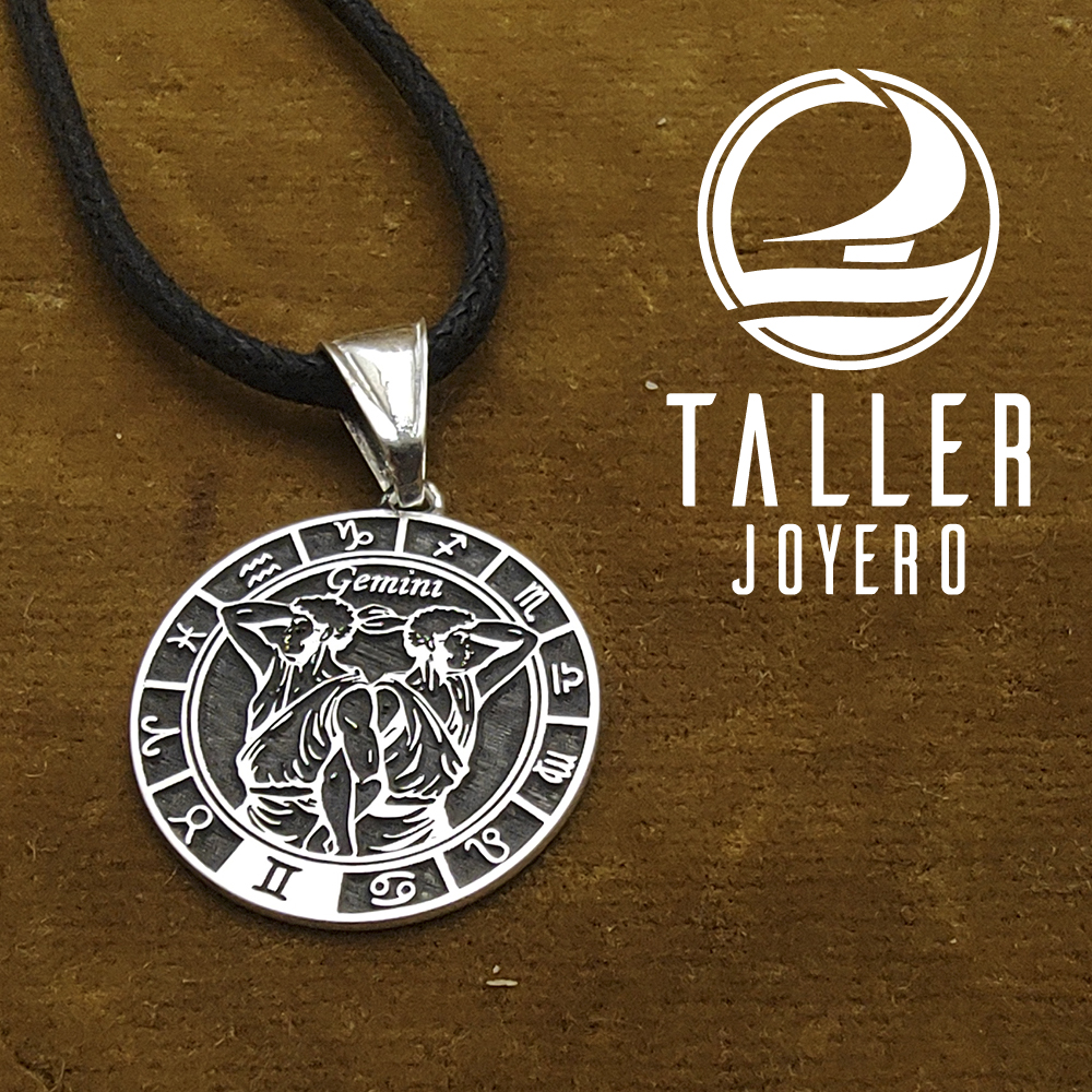Medalla Plata Geminis 01 -001 tallerjoyero.cl