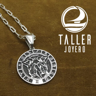 Medalla Plata Geminis 01 -002 tallerjoyero.cl
