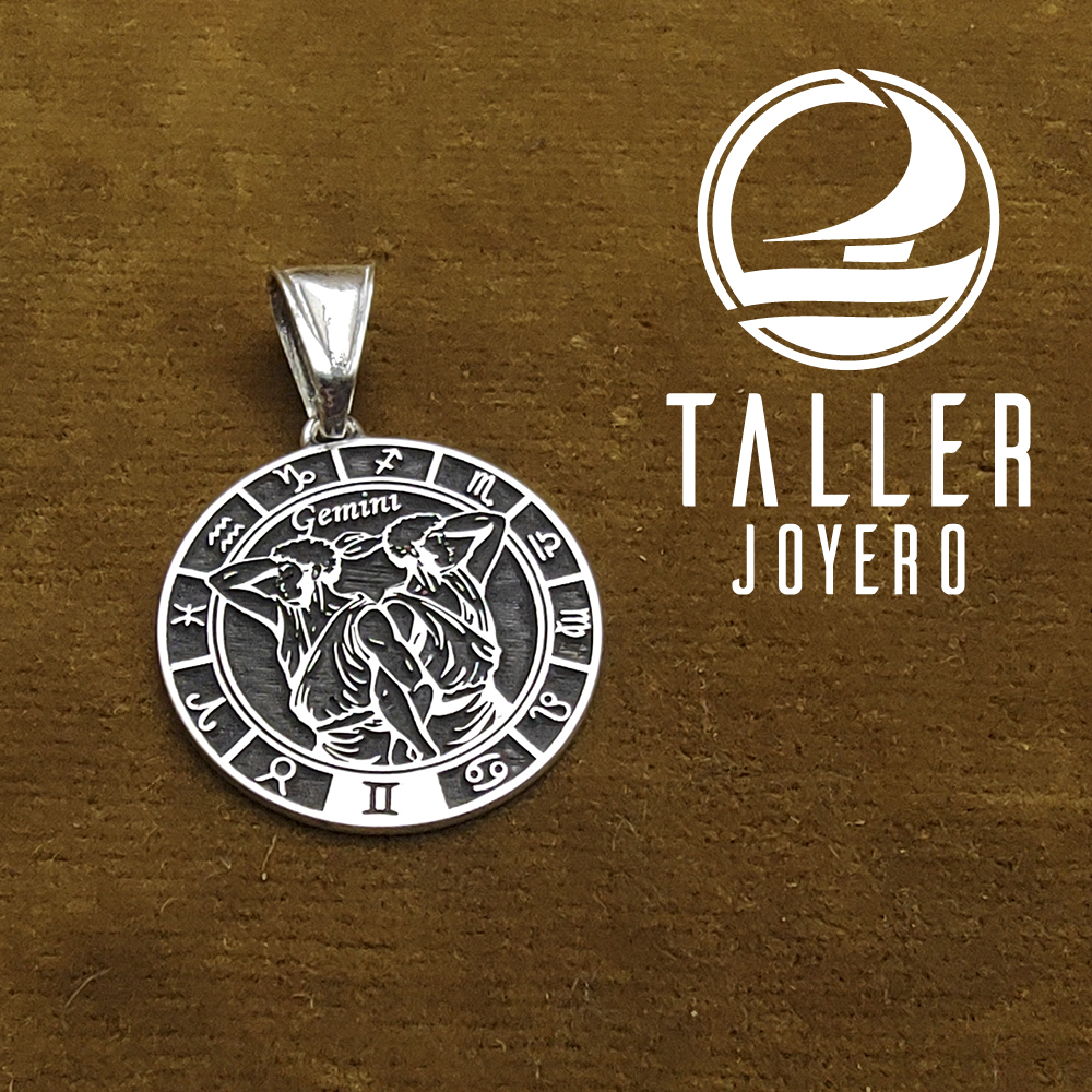 Medalla Plata Geminis 01 -004 tallerjoyero.cl