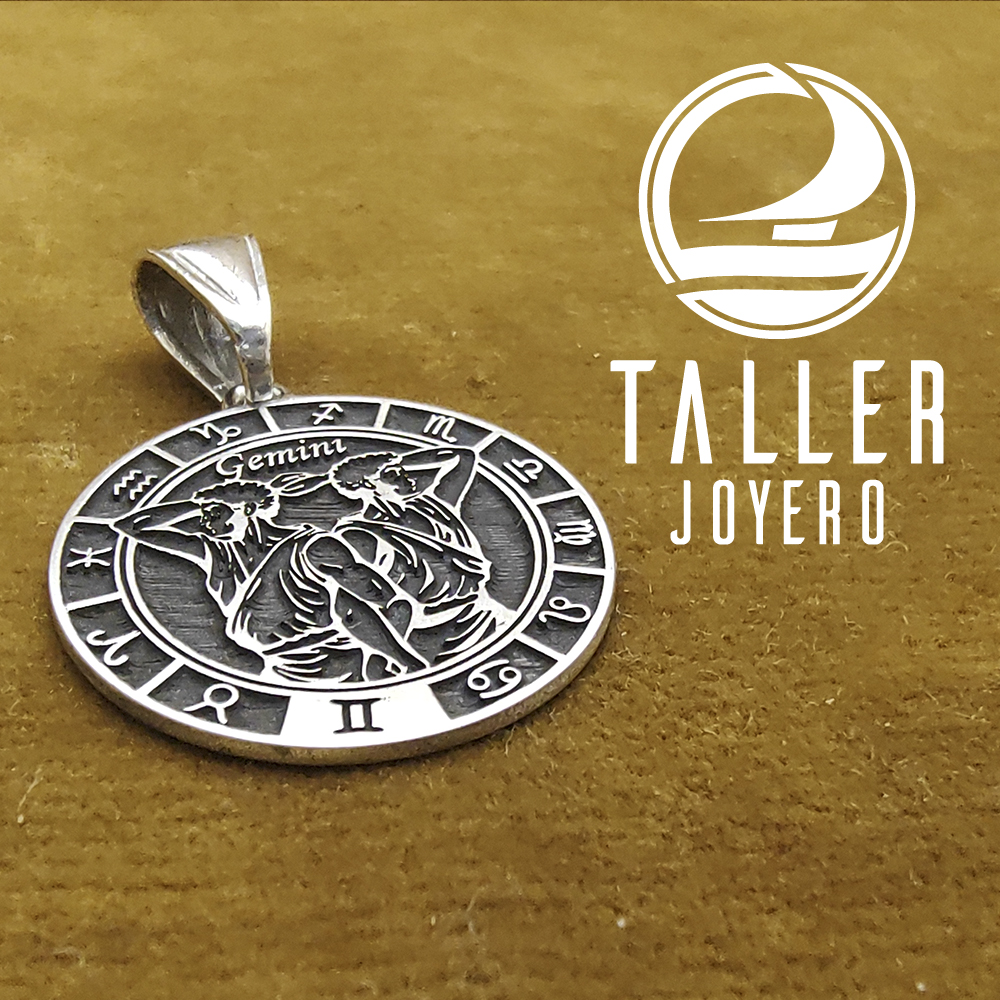 Medalla Plata Geminis 01 -005 tallerjoyero.cl