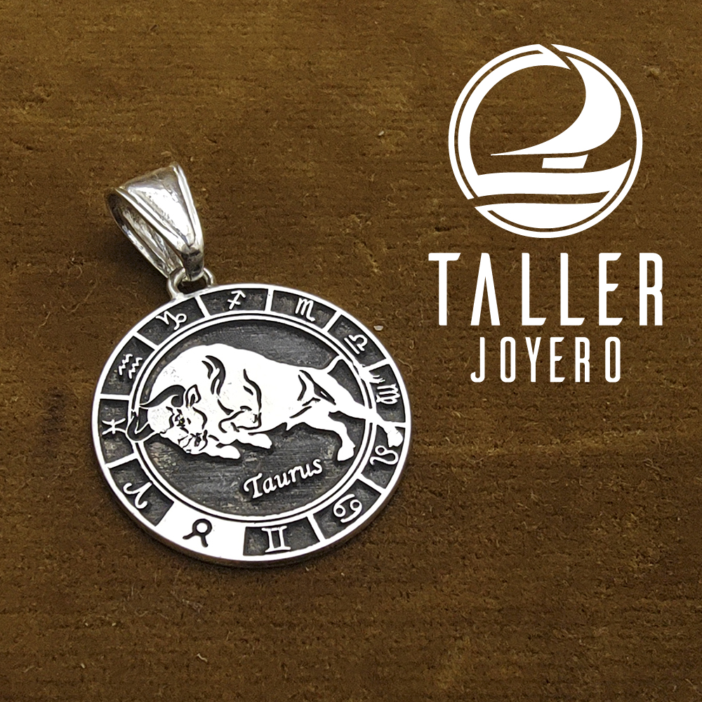 Medalla Plata Tauro 01 -005 tallerjoyero.cl