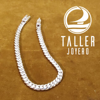 Pulsera Plata Cuban Chine 01 -001 tallerjoyero.cl