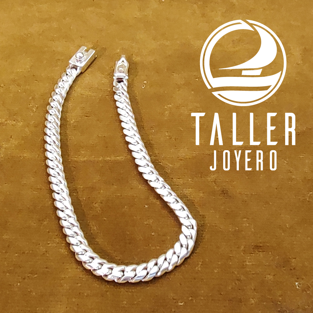 Pulsera Plata Cuban Chine 01 -001 tallerjoyero.cl