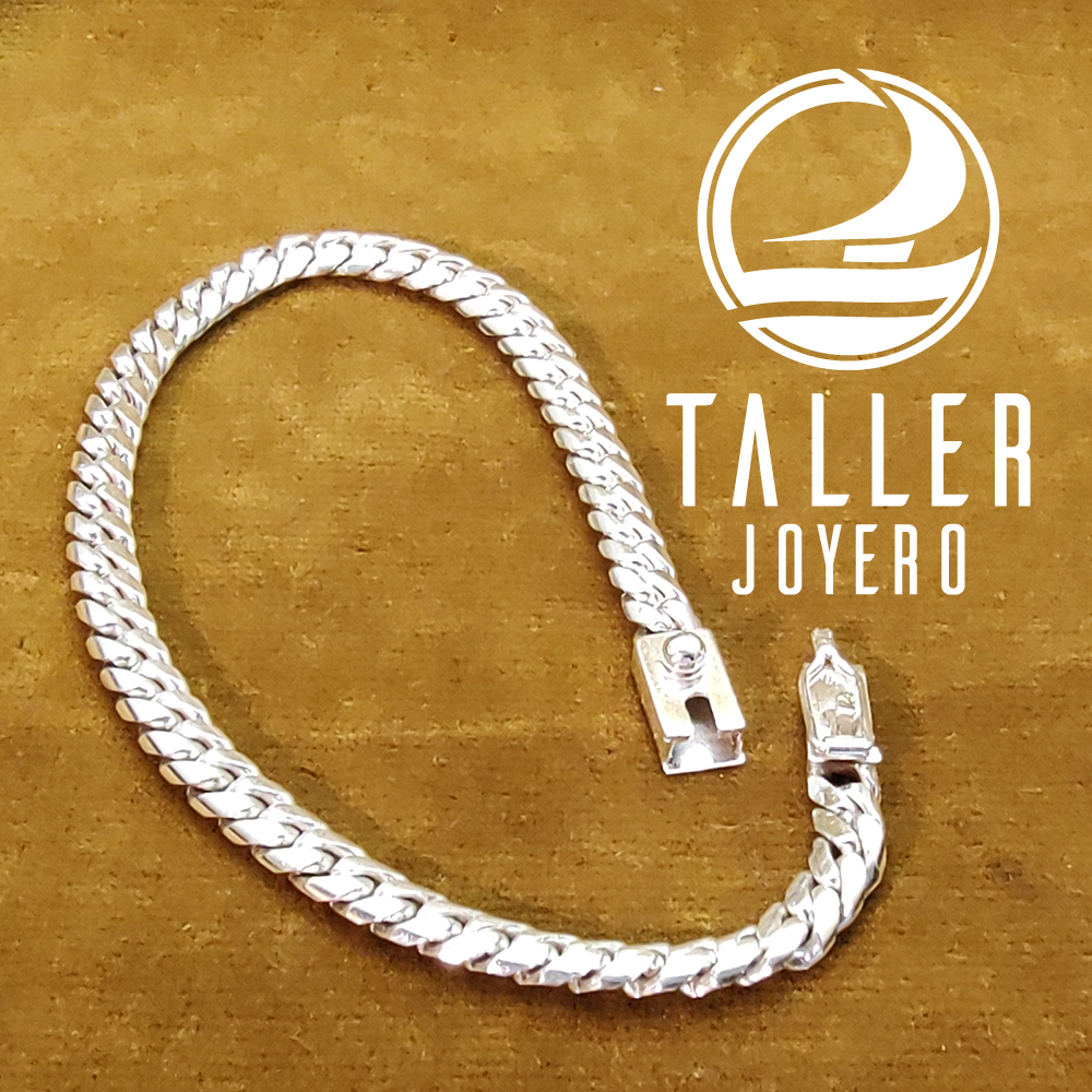 Pulsera Plata Cuban Chine 01 -002 tallerjoyero.cl