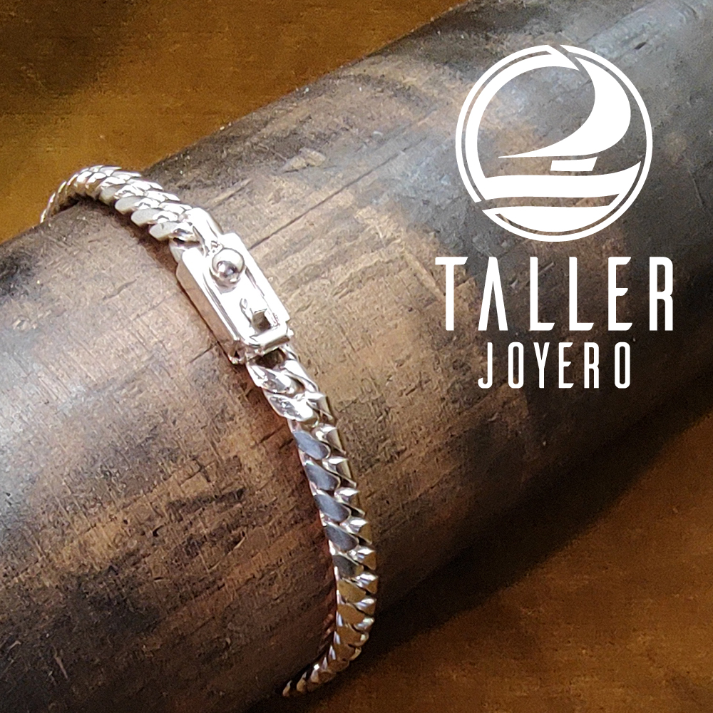 Pulsera Plata Cuban Chine 01 -003 tallerjoyero.cl