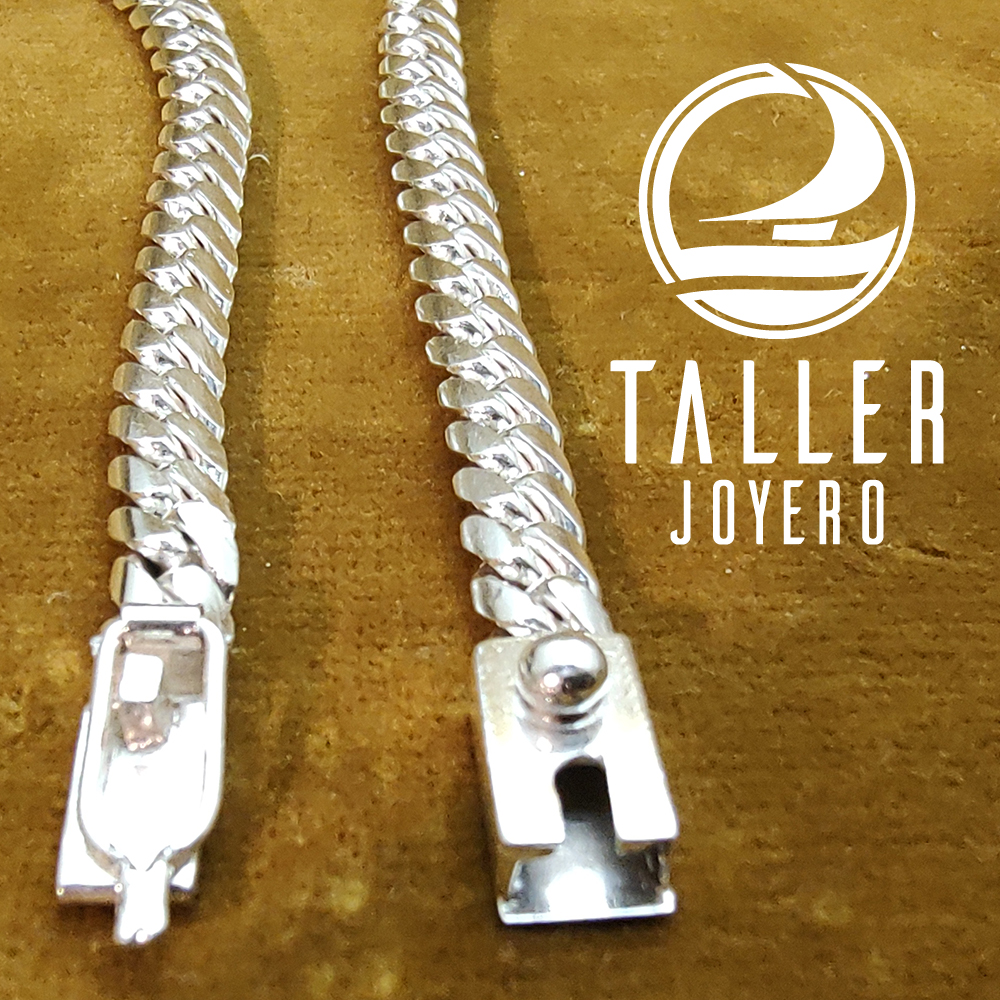 Pulsera Plata Cuban Chine 01 -004 tallerjoyero.cl